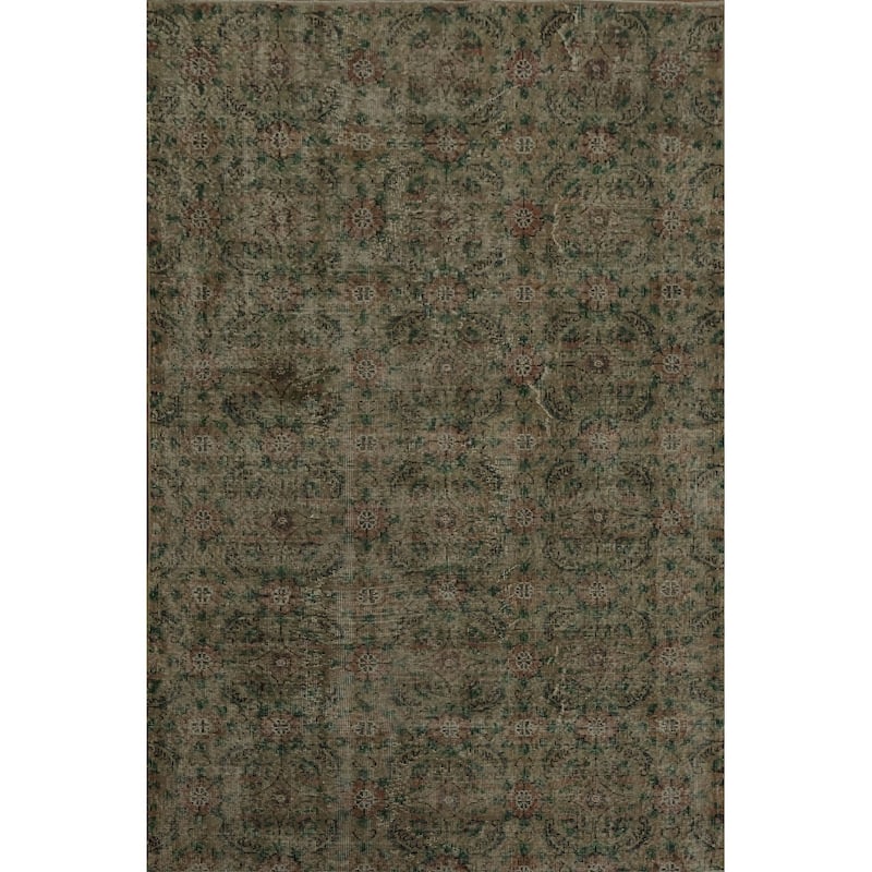 Hand Knotted Oriental 100% Wool Carpet Transitional Floral Beige & Ivories Anatolian Area Rug - 8' 8'' X 4' 8''