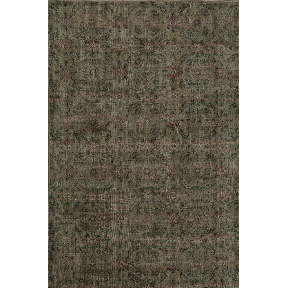 Hand Knotted Oriental 100% Wool Carpet Transitional Floral Beige & Ivories Anatolian Area Rug - 8' 8'' X 4' 8''