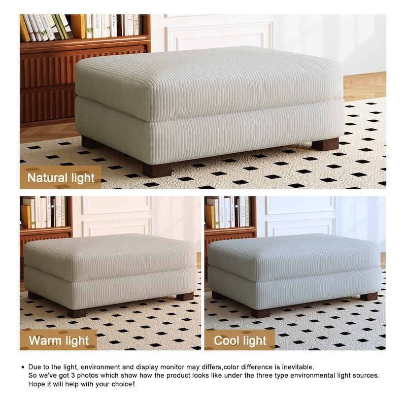 Sofa Corduroy Ottoman with Soild Wood