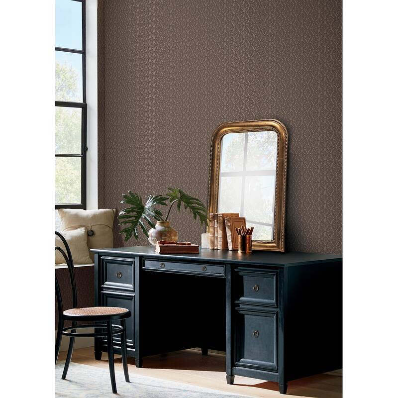 Chris Loves Julia x NuWallpaper Nova Carob Brown Peel and Stick Wallpaper