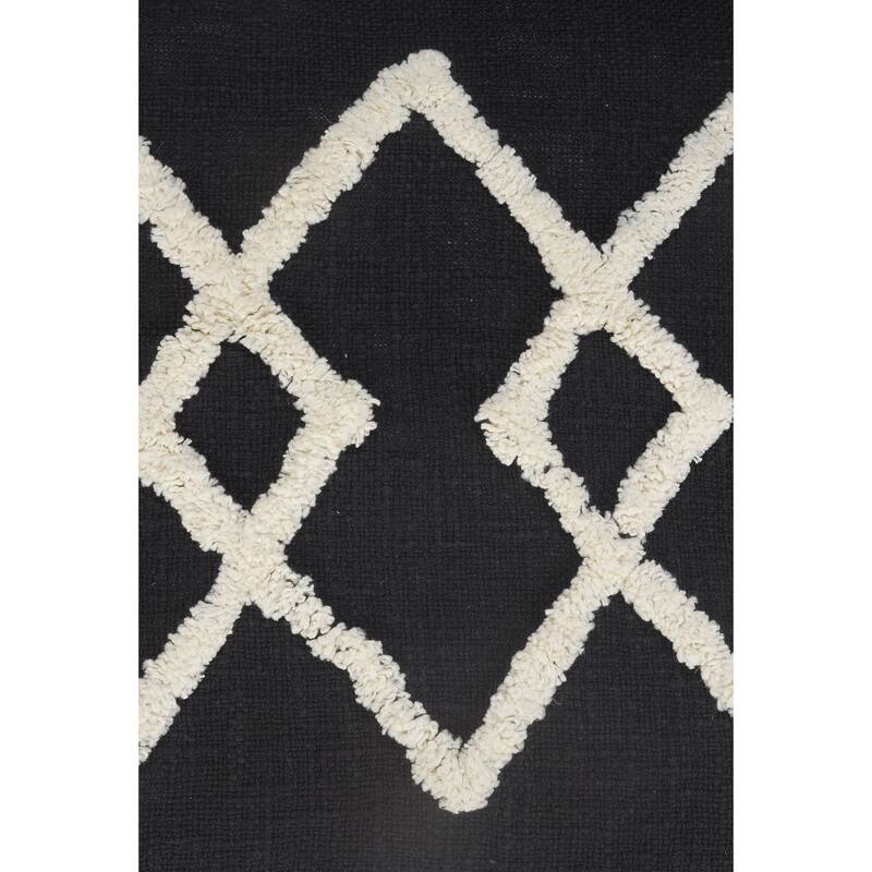 20" Black and White Diamond Square Throw Pillow