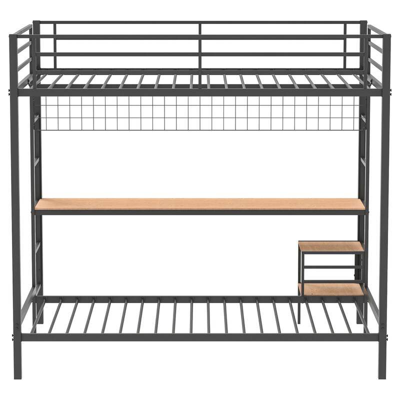 Alevera Metal Bunk Bed with Ladder