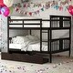 preview thumbnail 13 of 32, Full over Full Bunk Bed with 2 Drawers and Ladder for Bedroom Espresso
