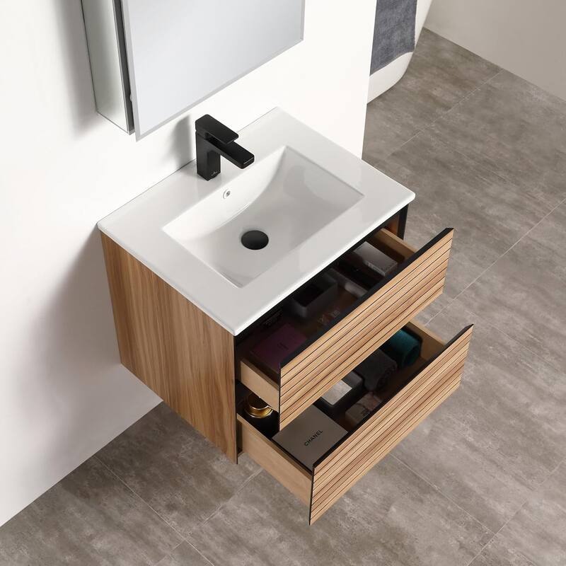 Blossom Annecy 24-Inch Floating Bathroom Vanity with Ceramic Sink