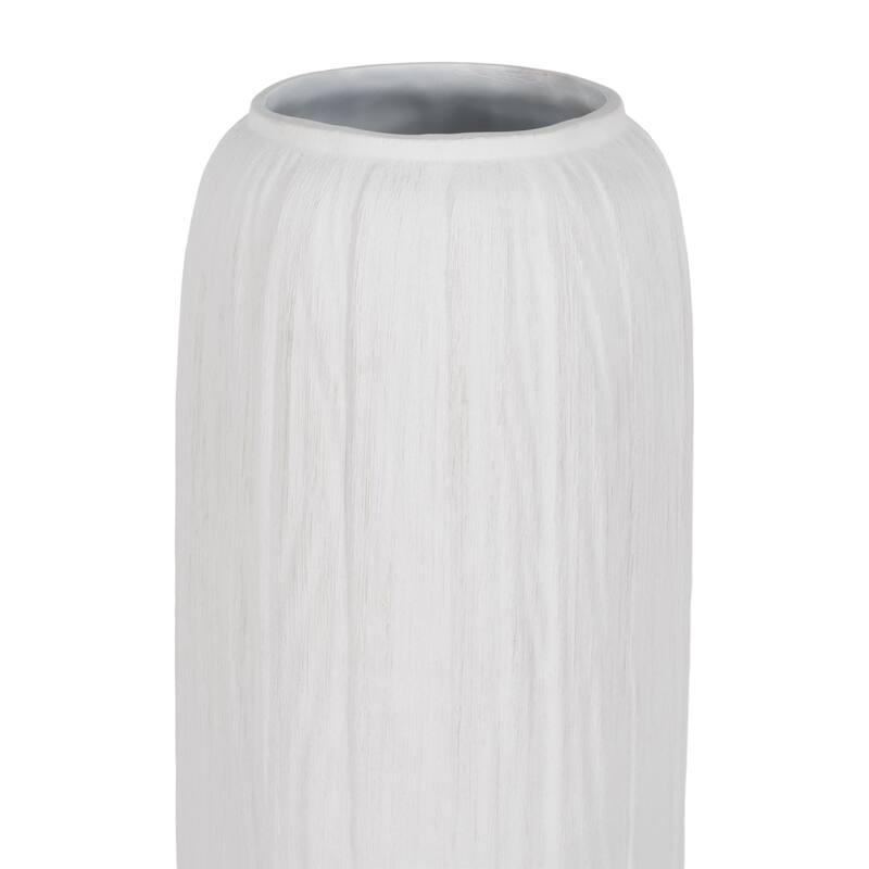 Ceramic Modern Rough Cylinder Floor Vase - White, 48"