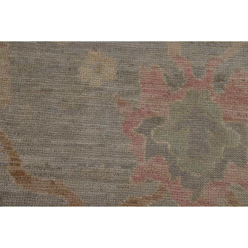 Oushak Turkish Area Rug Handmade Vegetable Dye Grey Wool Carpet - 5'11"x 9'1"