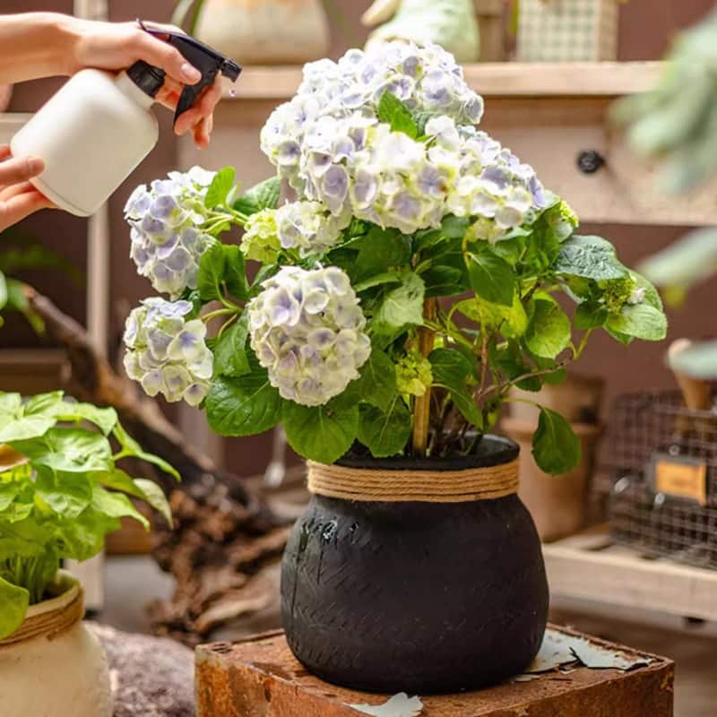 RusticReach Faux Bamboo Woven Cement Planter