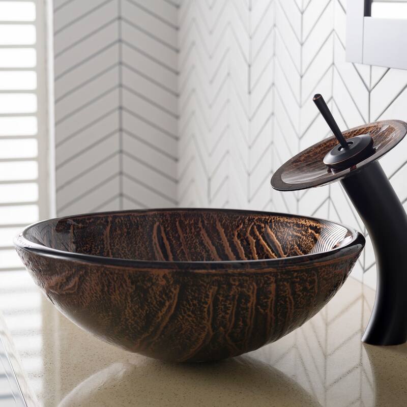 Kraus 17" Gaia Glass Vessel Bathroom Sink Only