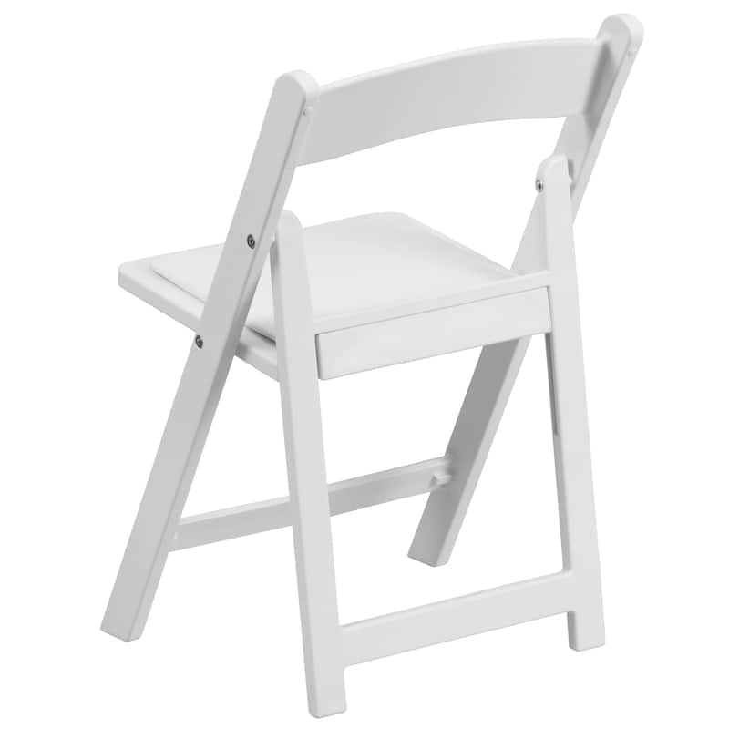 11 Pack Kids White Resin Folding Chair with White Vinyl Padded Seat