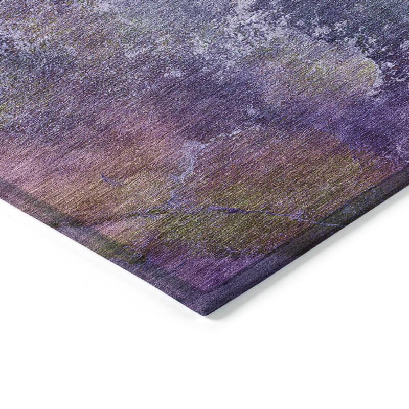 Machine Washable Indoor/ Outdoor Abstract Watercolor Chantille Rug