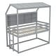 preview thumbnail 11 of 19, Twin Over Twin Bunk Bed with House Semi-enclosed Roof