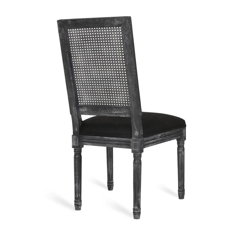 Regina French Country Wood and Cane Upholstered Dining Chairs by Christopher Knight Home