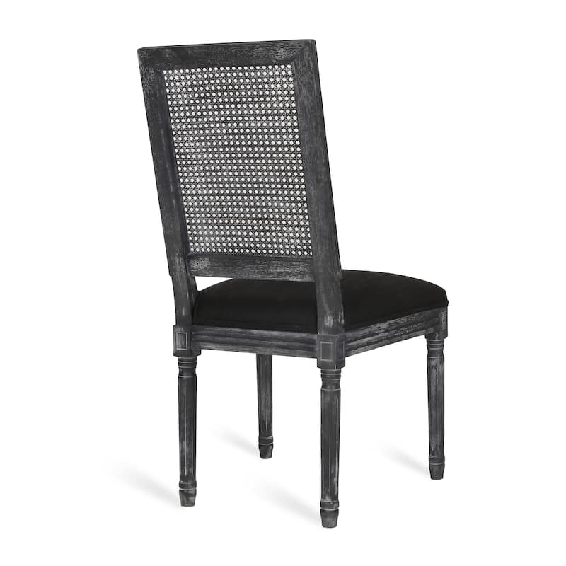 Regina Wood and Cane Upholstered Dining Chair (Set of 4) by Christopher Knight Home