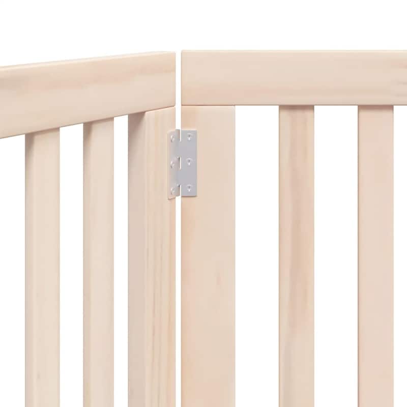 vidaXL Dog Gate Set of 3 Natural Wood Poplar Wood Medium Foldable