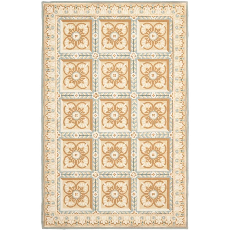 SAFAVIEH Handmade Chelsea Vermont French Country Wool Rug - 5' 3" x 8' 3" - Gold - Rectangle