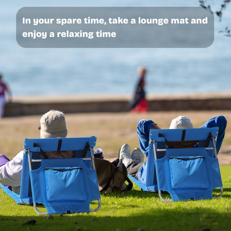 Foldable Beach Lounger, Lightweight Beach Mat Lounge Chair with Breathable Mesh Back