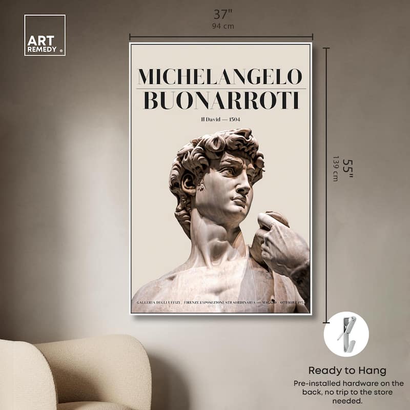 Gaze of Michelangelo's David Canvas by Art Remedy