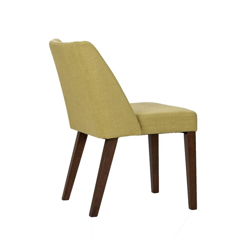 Space Savers Dining Chairs Set Walnut and Linen Upholstery 2 Piece - Various Colors