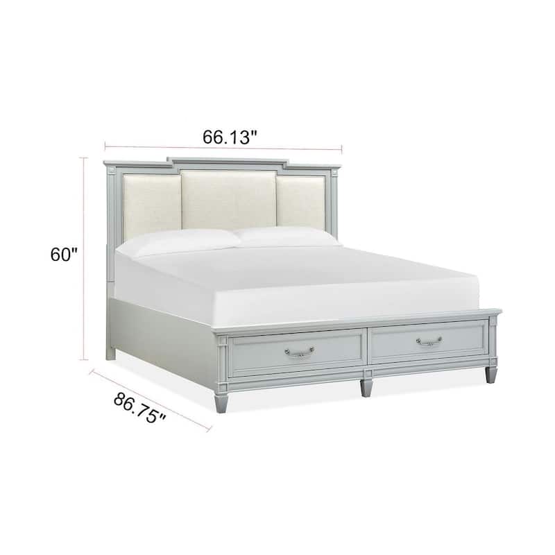 Magnussen Home Glenbrook Pebble Upholstered Panel Storage Bed