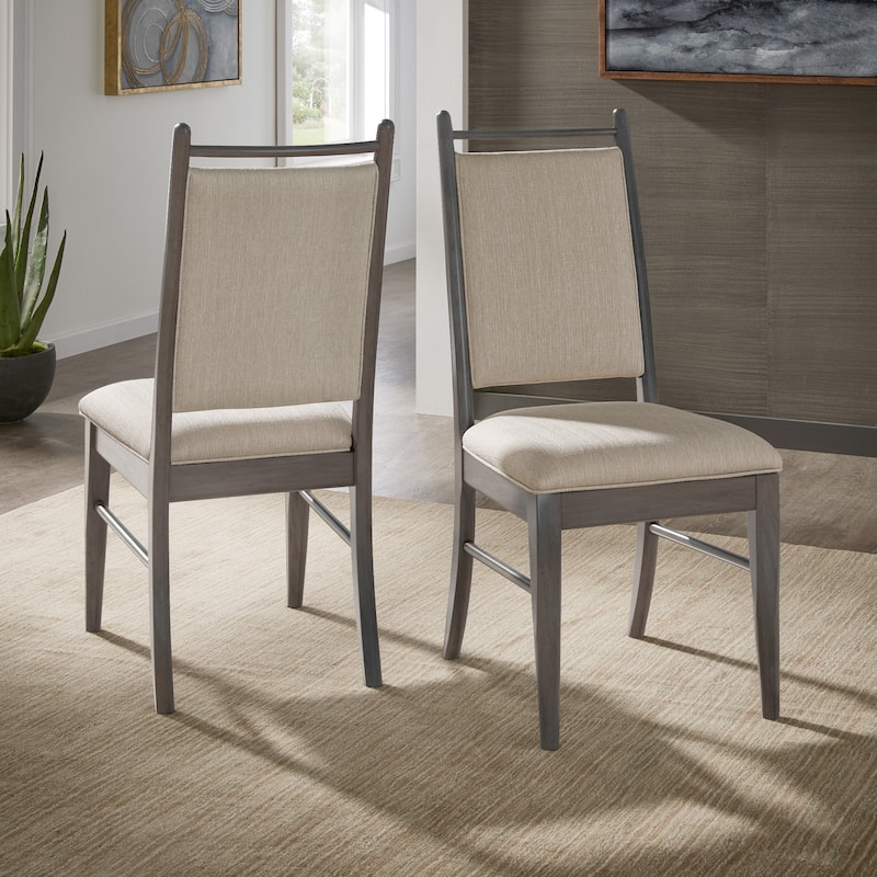 Harstad Wood Finish Beige Fabric Dining Chair (Set of 2) by iNSPIRE Q Modern