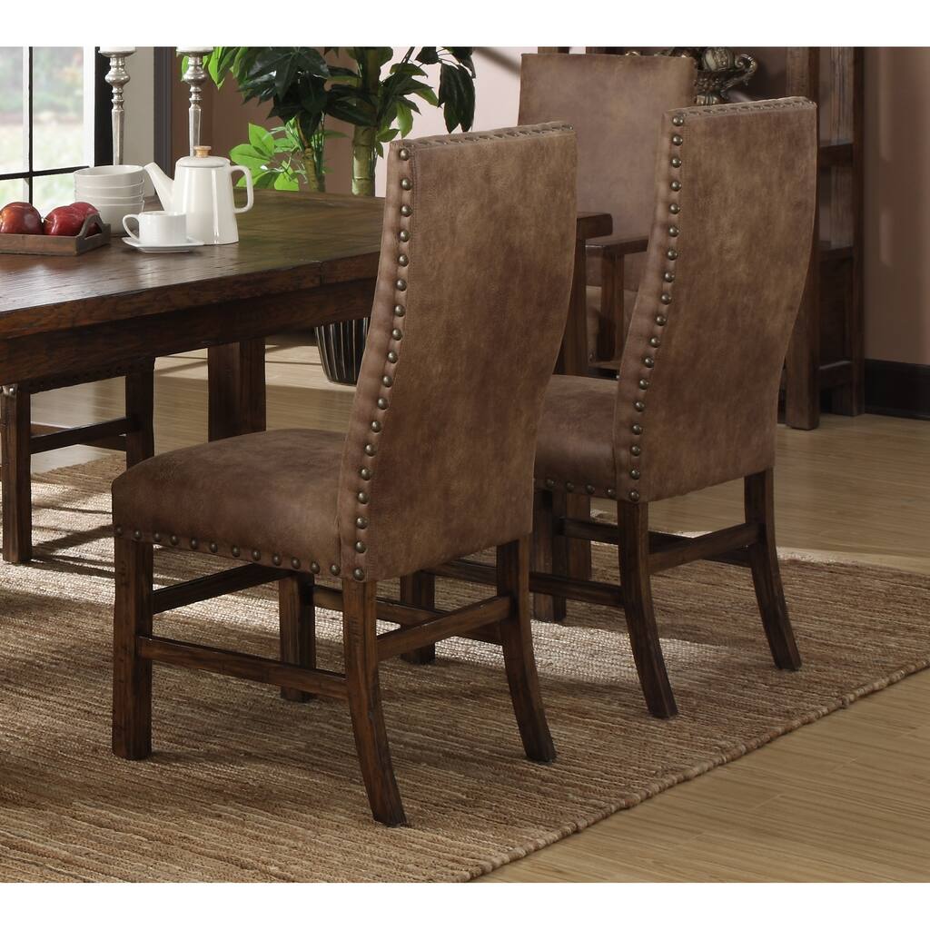 The Gray Barn Misty Day Dark Pine Upholstered Dining Chair (Set of 2)