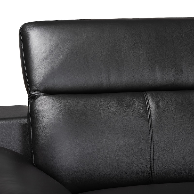 Reverie Modern Full Leather Sectional Sofa with Right Facing Chaise