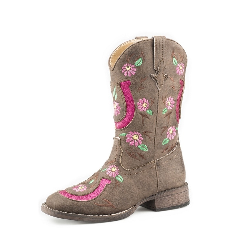Shop Roper Western Boots Girls Lucky Horseshoe Brown Overstock 30681181,Simple Spaceship Drawing With Color