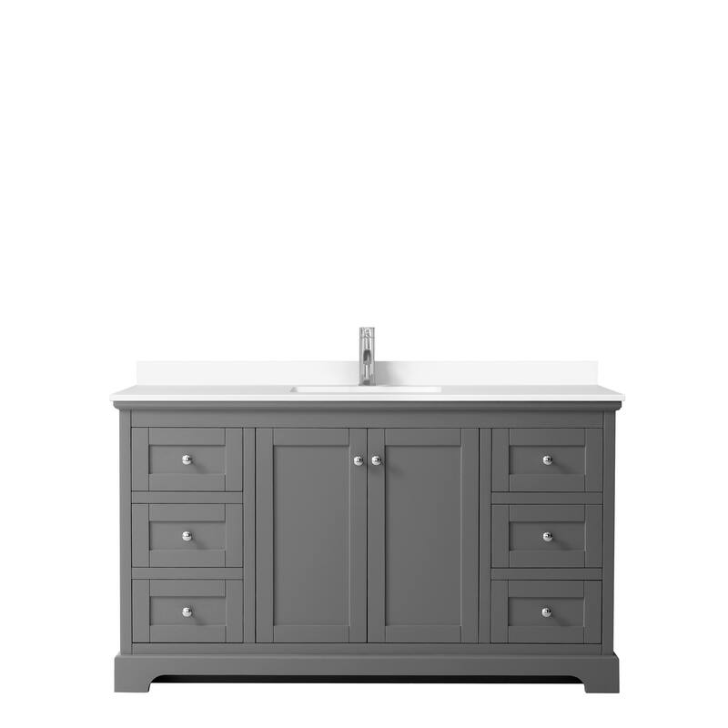 Avery 60 Inch Single Vanity, Cultured Marble Top
