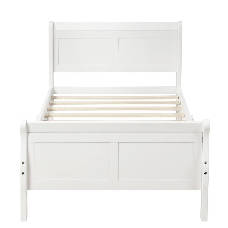 Durable Twin Size Wood Platform Bed Frame, No Box Spring Needed