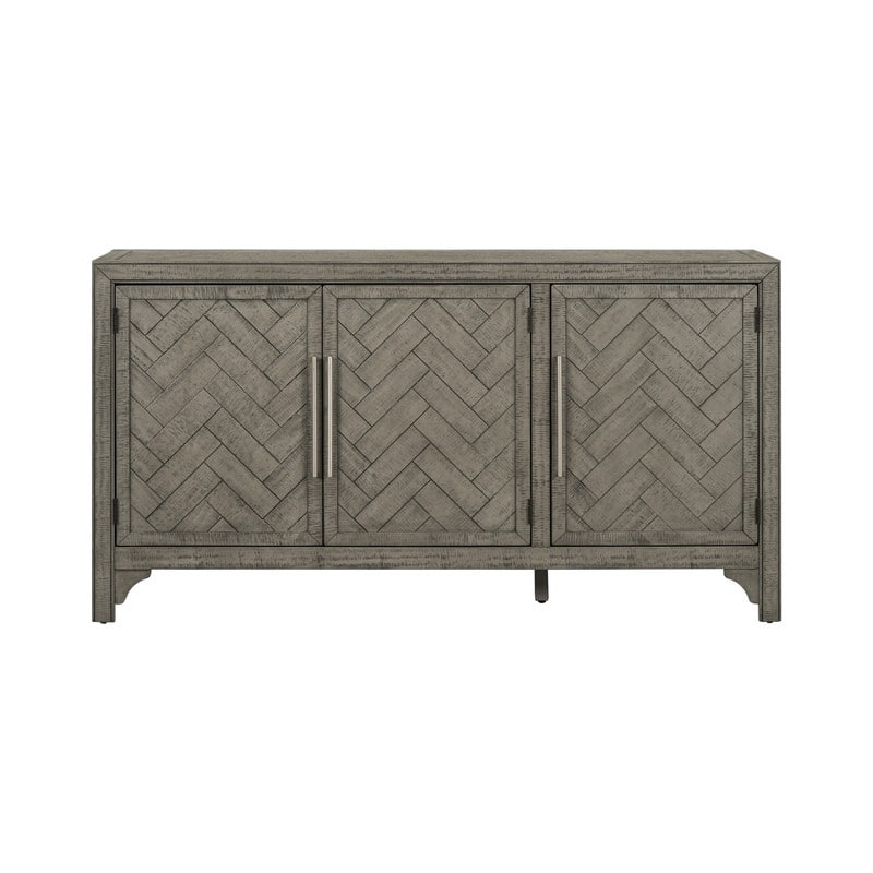 60''W Cabinet Sideboard with Adjustable Shelves and Pine veneer