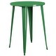 preview thumbnail 19 of 31, 30'' Round Metal Indoor-Outdoor Bar Table Set with 2 Square Seat Backless Stools - 30"W x 30"D x 41"H