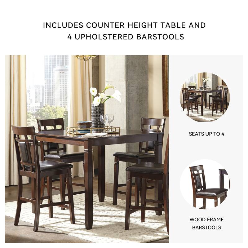 Signature Design by Ashley Bennox Brown Counter Height Dining Table and Bar Stools (Set of 5)