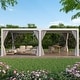 preview thumbnail 146 of 188, EROMMY Outdoor Louvered Pergola Gazebo with Adjustable Aluminum Rainproof Roof 12'x24' - White
