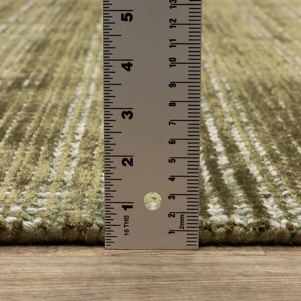 dimension image slide 7 of 8, Style Haven Corey Textural Stripe Wool and Viscose Hand-tufted Rug