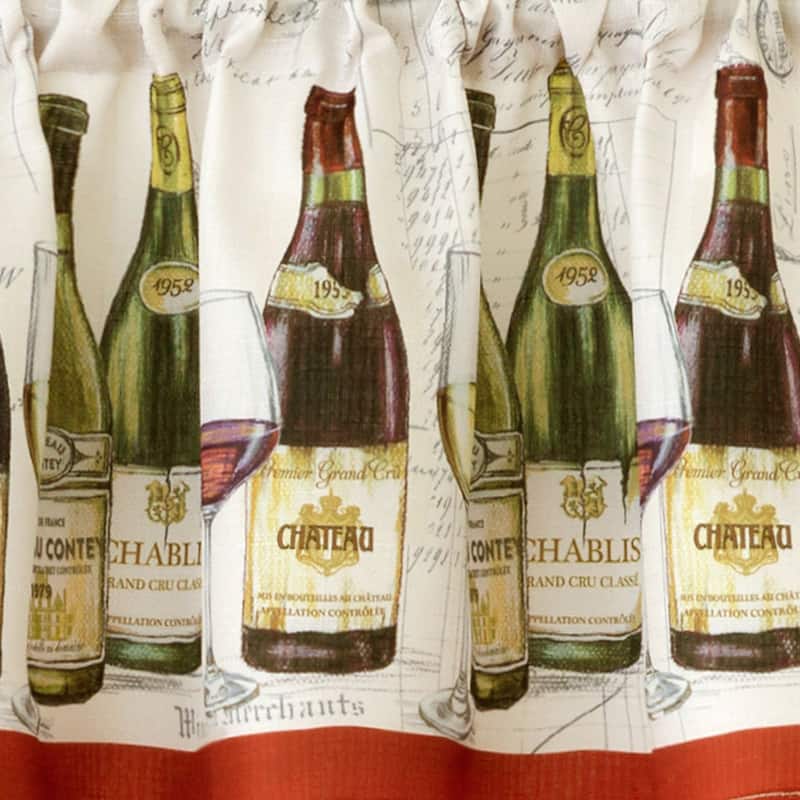 Wine Tasting 3-Piece Kitchen Curtain Tier Set & Valance