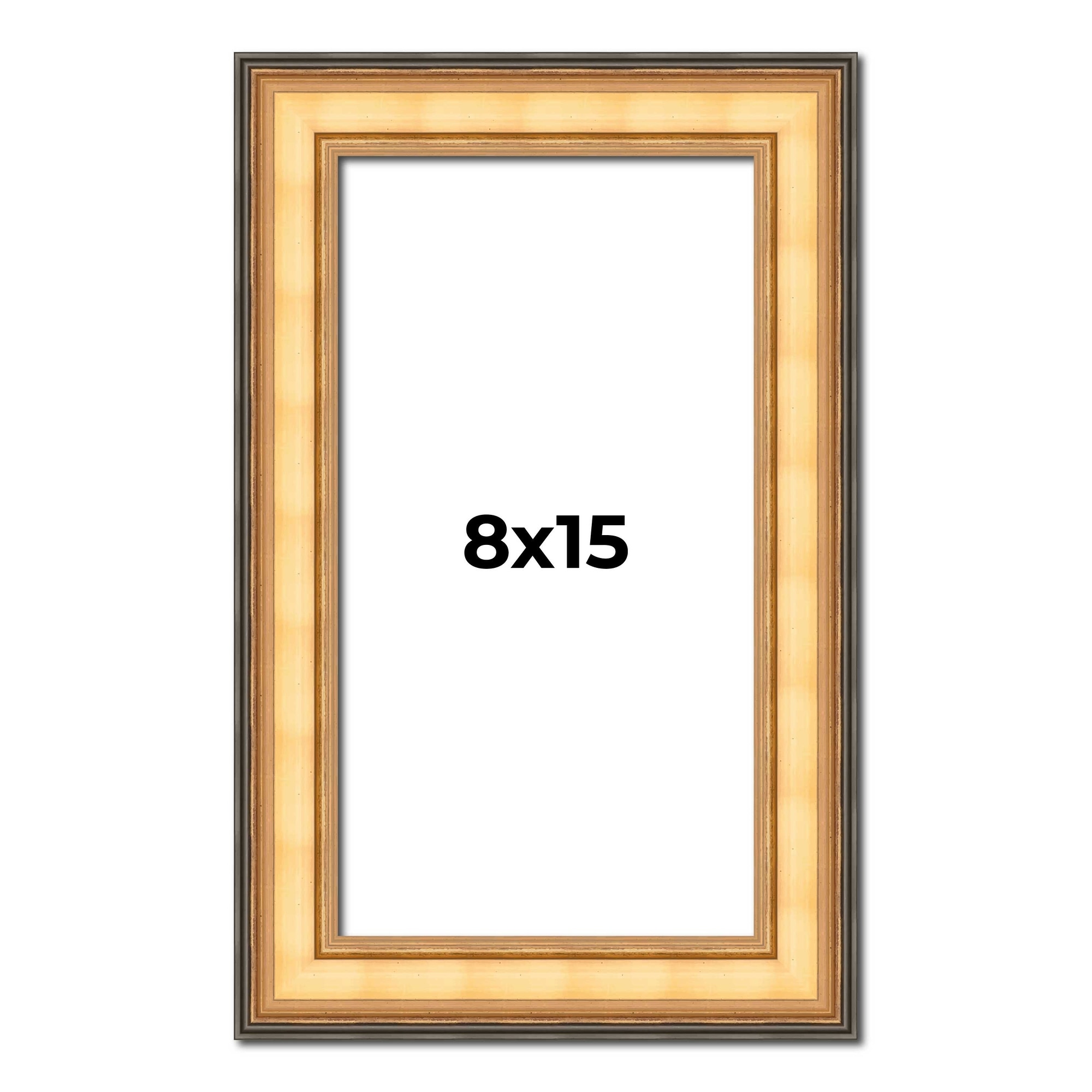 8x15 Frame Gold Plein Aire Solid Wood Picture Frame Width 2 Inches |