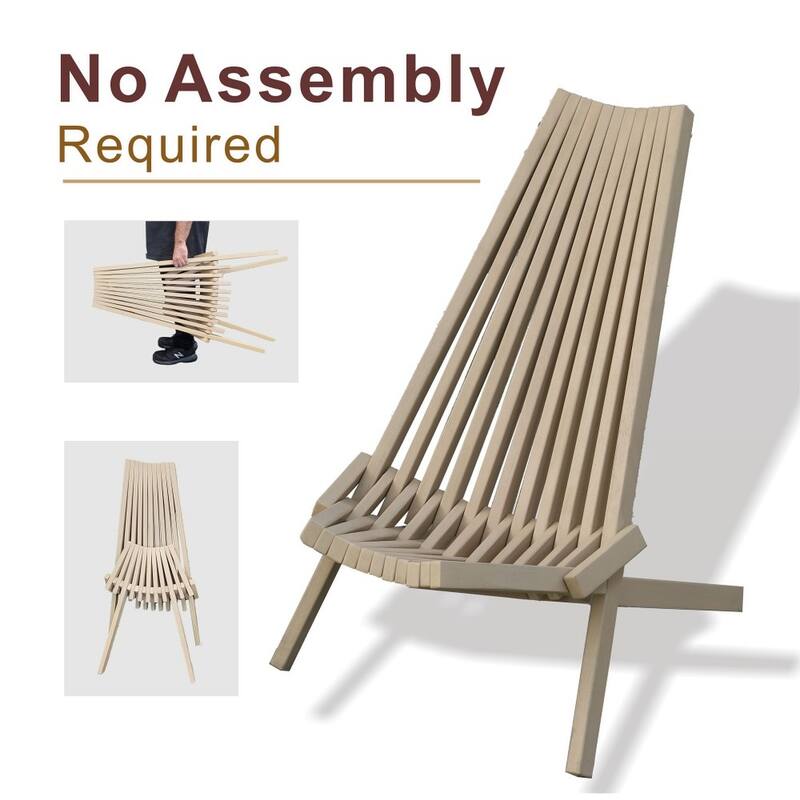 Acacia Wood Folding Chair with Long Back