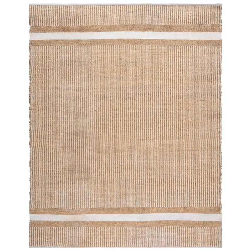 SAFAVIEH Handmade Natural Fiber Fevzije Farmhouse Seagrass Rug - 9' x 12' - Natural/Ivory