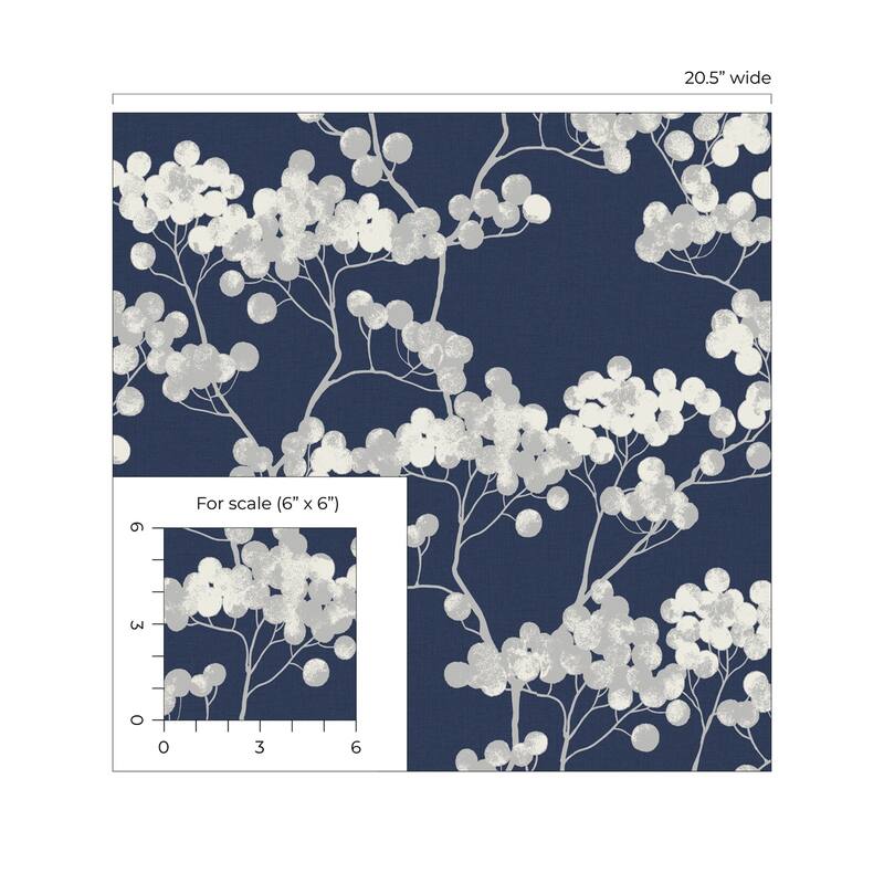 Seabrook Designs Bayberry Blossom Non-Woven Unpasted Wallpaper - 20.9 in. W x 33 ft. L