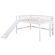 preview thumbnail 9 of 26, Full Size Low Loft Bed with Ladder and Slide,Cottage Style Wooden Bed