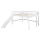 preview thumbnail 9 of 24, Full Size Pine Wood Low Loft Kids Bed Frame with Slide and Vertical Ladder, Fun Space-Saving Design for Bedroom, White