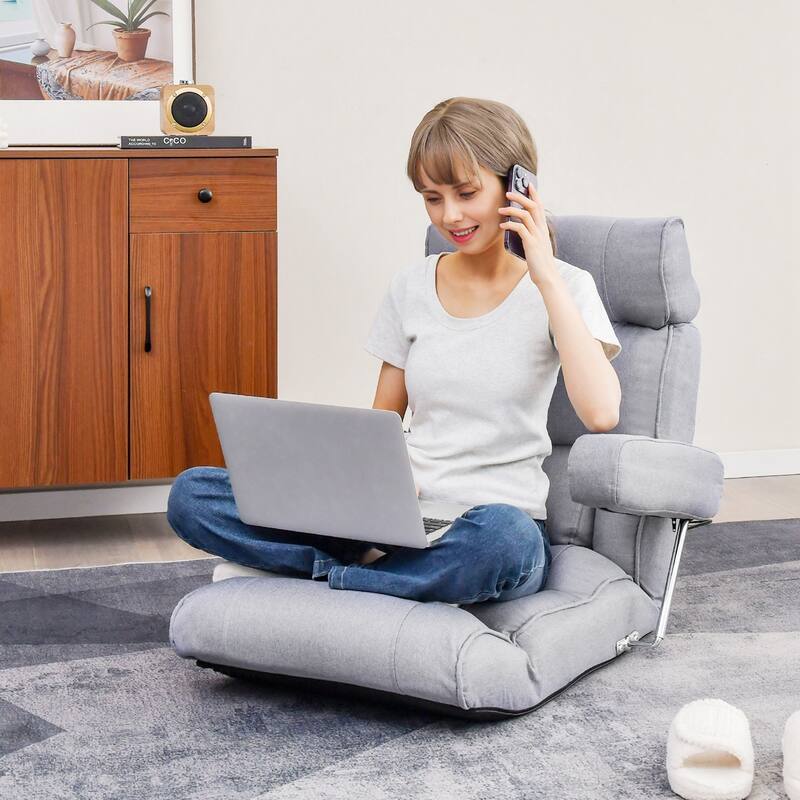 Costway Adjustable Lazy Sofa with Stepless Adjustable Back & - See Details