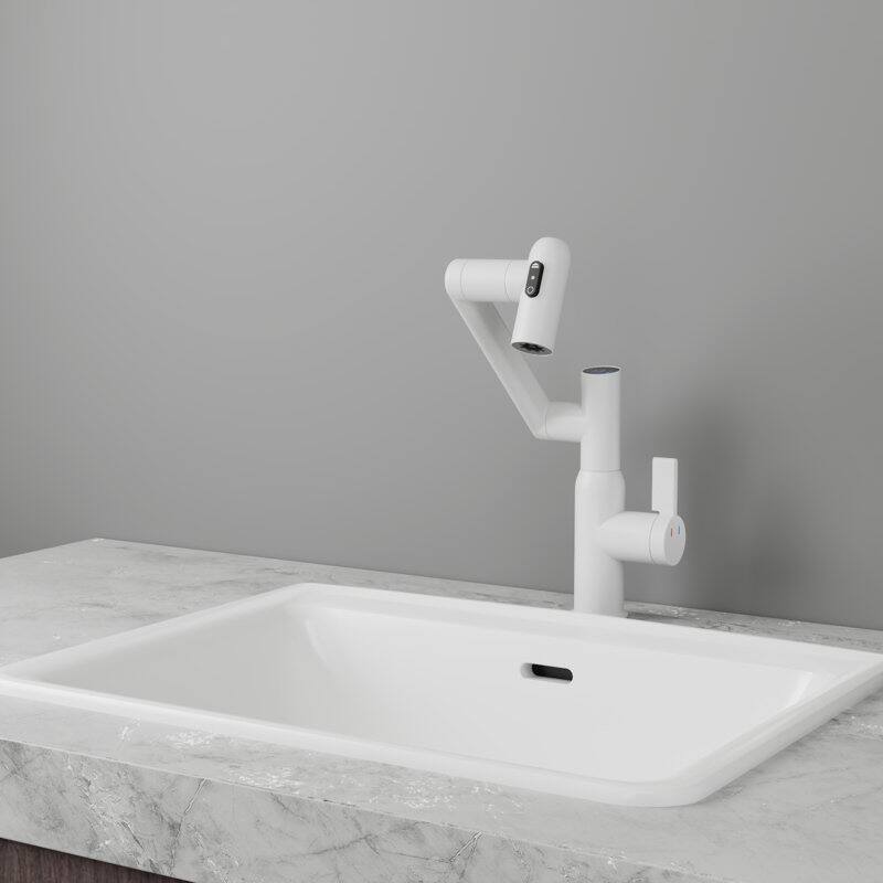 Bathroom Sink Faucet with Spray Temperature Display Anti Skid 360 Swivel​