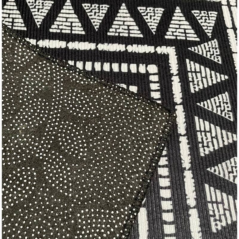 28" x 17" - Black White Modern Non-Slip Washable Low Pile Kitchen Mat - 28" x 17"