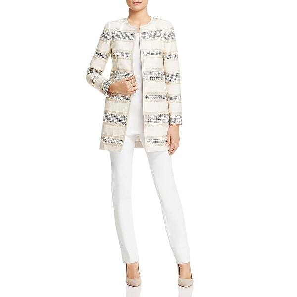 Shop Lafayette 148 New York Womens Pria Open Front Blazer Metallic