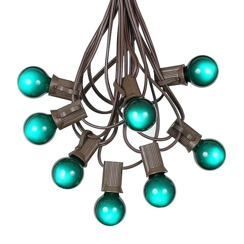 25 Foot G30 Outdoor Globe Patio String Lights - Set of 25 G30 Globe Bulbs - Green