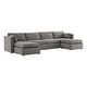 preview thumbnail 110 of 179, Mia Oversized Modular Sectional Fabric Sofa Grey-6 Pieces
