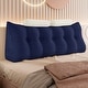 preview thumbnail 9 of 27, WOWMAX Headboard Wedge Reading Pillow With Bolster Neck Roll Dark Blue - Queen