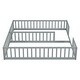 preview thumbnail 7 of 32, Double Twin Floor Bed with Fence, Guardrails,Without Door