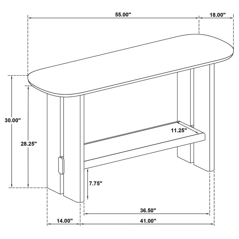 Kailani Coastal Sofa Console Table with Shelf Beige Oak